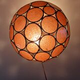 Vintage Round and Colored Glass Pendant Light