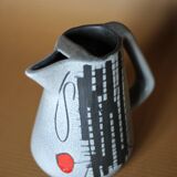 Pichet Vallauris François Caleca, pichet céramique signé, carafe céramique, moderniste, 50's