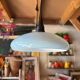 Vintage upcycled light blue opaline pendant light