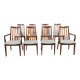 Mid-century teak and fabric dining chairs by Leslie Dandy for G-Plan, 1960s, Set of 8