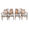 Mid-century teak and fabric dining chairs by Leslie Dandy for G-Plan, 1960s, Set of 8