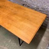 Vintage table oak and metal feet compass