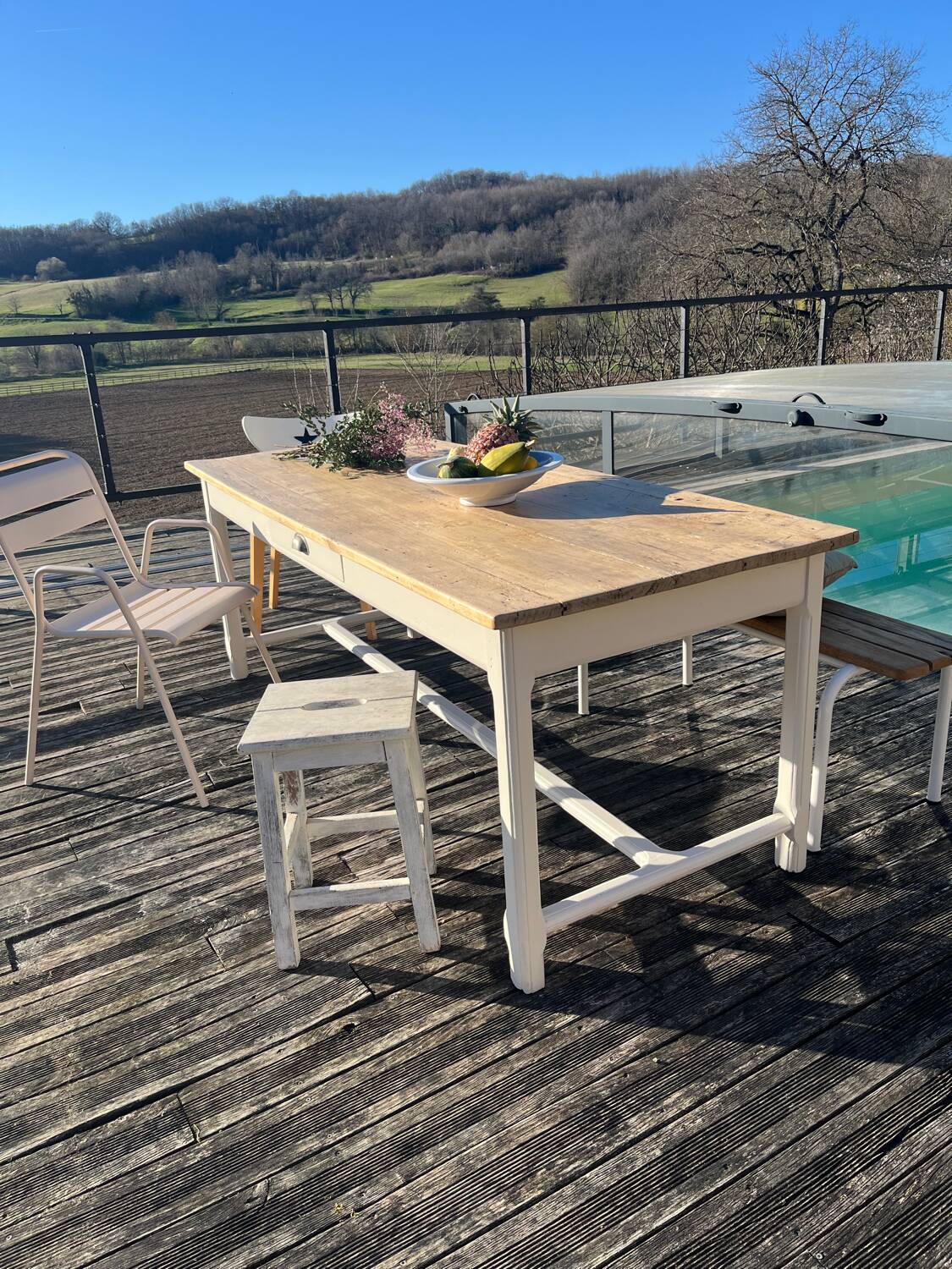Large old farm table