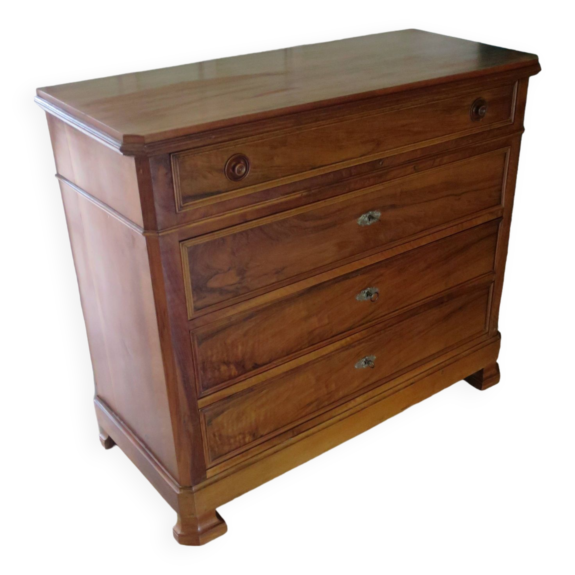 Rare - Pretty old chest of drawers with 4 drawers and 3 locks - In walnut - 1930