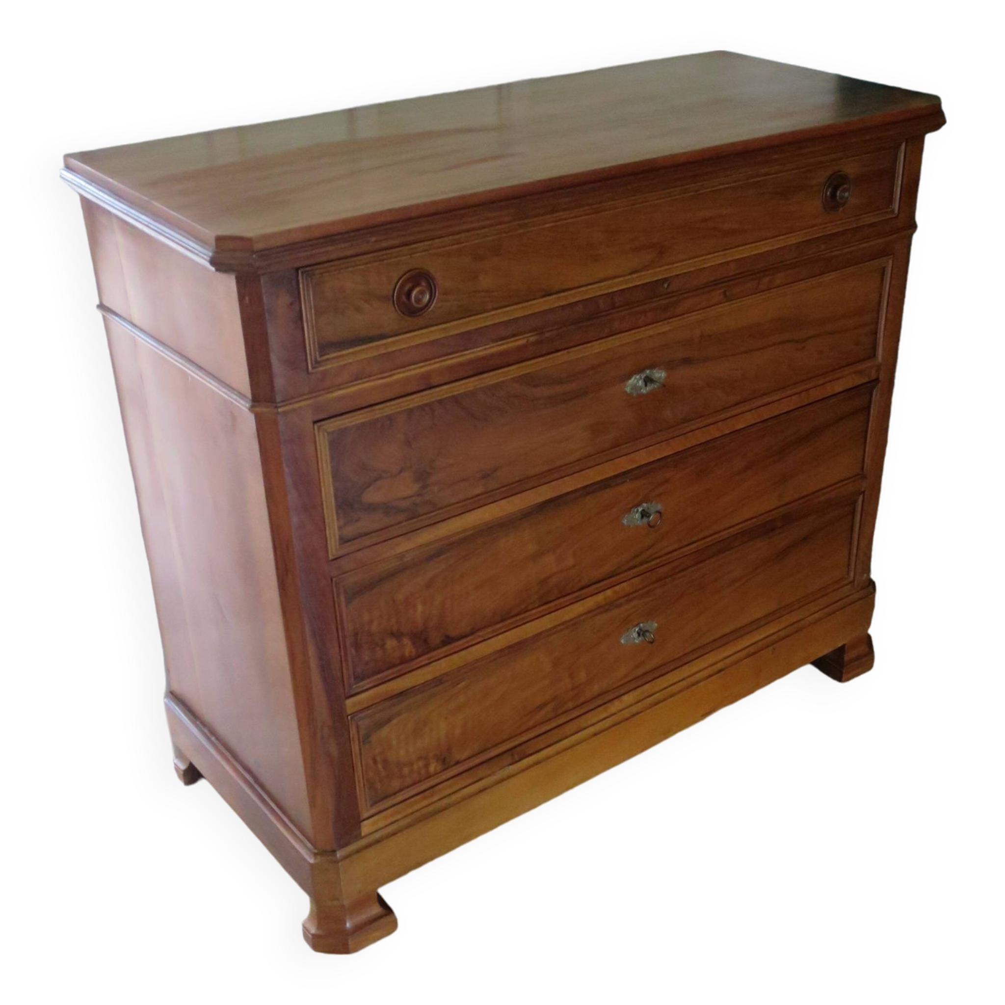 Rare - Pretty old chest of drawers with 4 drawers and 3 locks - In walnut - 1930