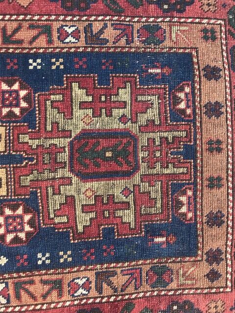 Old caucasian rug shirawan 19th handmade 76x120 cm