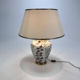 French hand painted ceramic vase lamp, 1970s