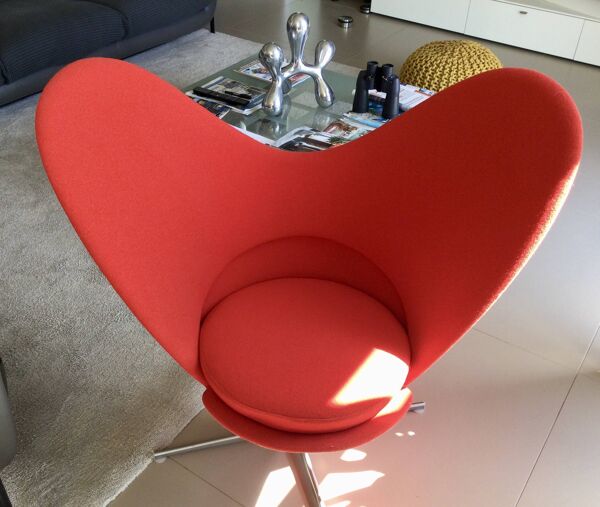 Fauteuil Heart Cône par Verner Panton Rouge