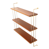 Wooden and brass shelves