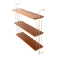 Étagères bois et laiton