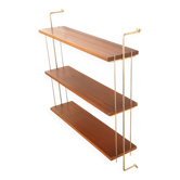 Wooden and brass shelves