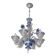 Venetian chandelier in blue Murano glass and crystal, 6 arms