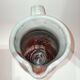Red and grey glazed stoneware pitcher Signed Height 21 cm