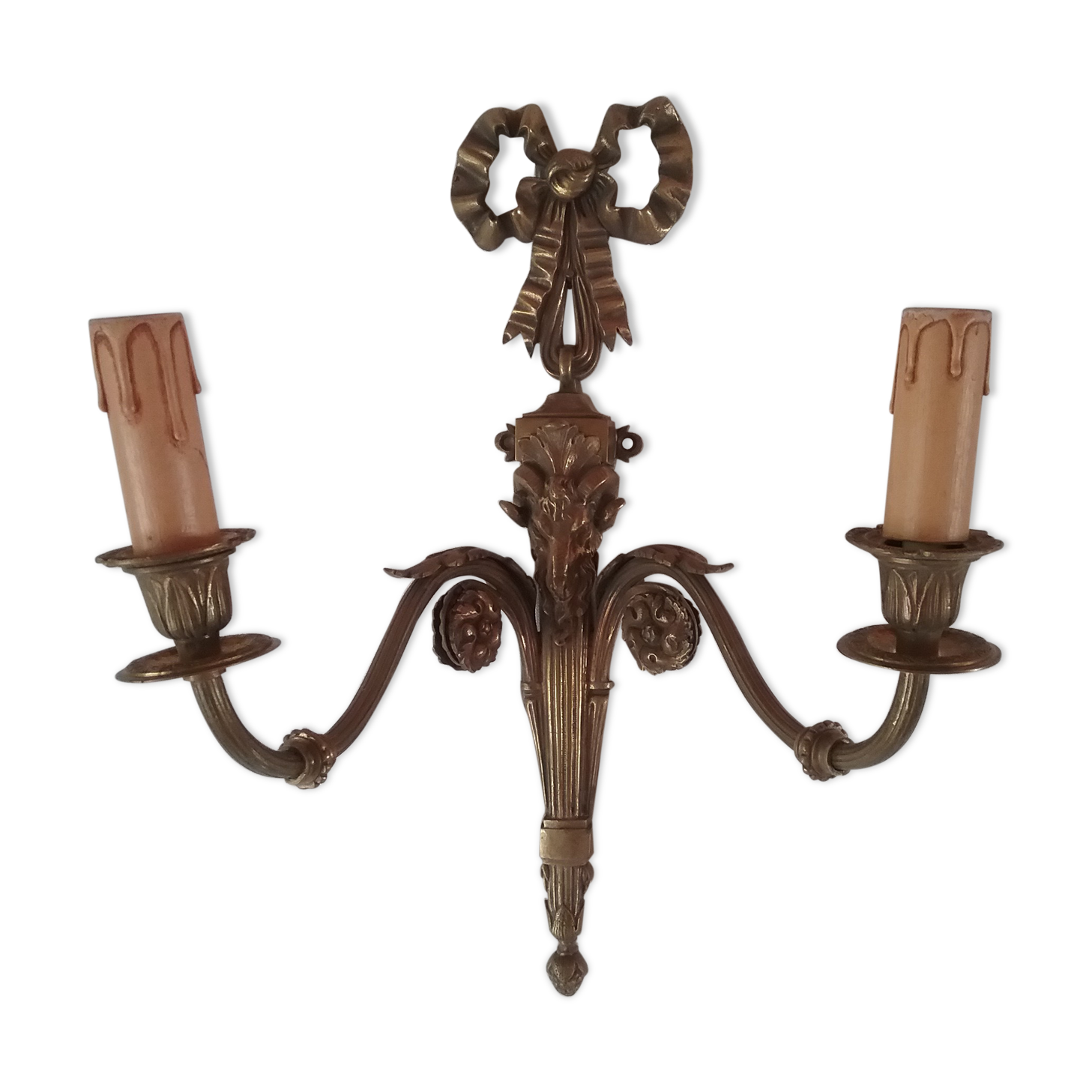 Double bronze wall light