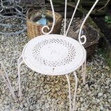 Pair of years 40-50 white metal garden chairs