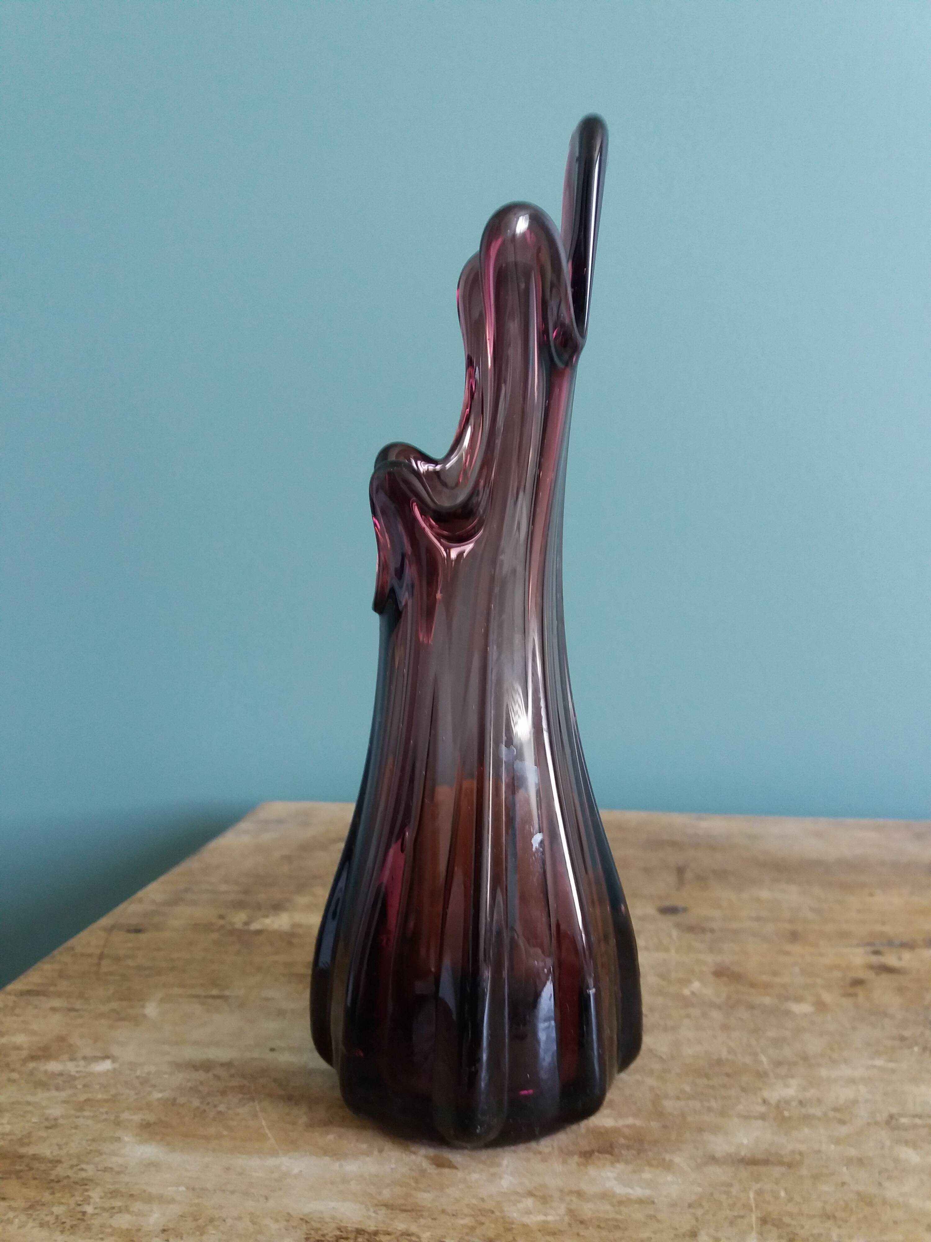 Purple or plum glass vase