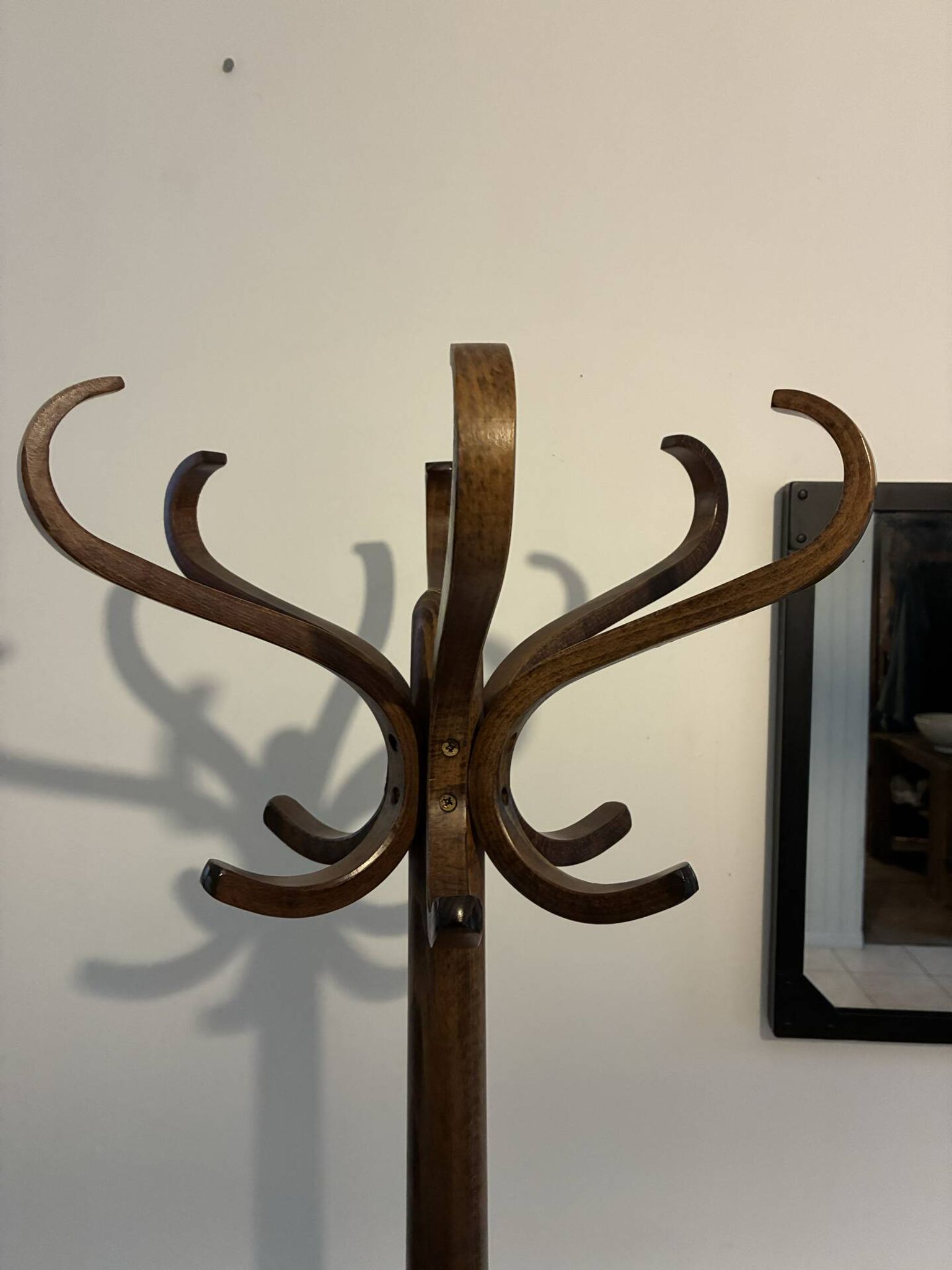 Vintage Baumann curved wood parrot coat rack – 1960s/70s