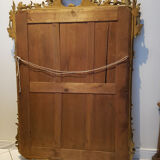 Antique Louis XVI mirror of large rectangular size to stand Golden frame