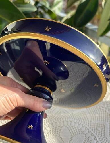 Sèvres Blue Cobalt and Gold Fruit Bowl Porcelain, Napoleon III Style