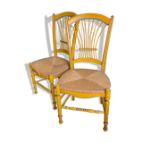 Duo of mulched Provencal chairs