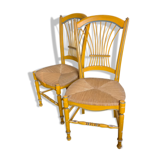 Duo de chaises provençale paillées
