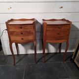 Pair of Louis XV style bedside tables in cherry wood.
