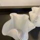 Duo of vintage handkerchief vases in glass paste