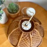 Vintage wicker rattan pendant lamp