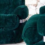 Fauteuil en velours vert "spage age" par Beka, 1970