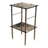 Vintage chromed metal sofa end