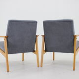 1960s Pair of Beech Armchairs, Czechoslovakia