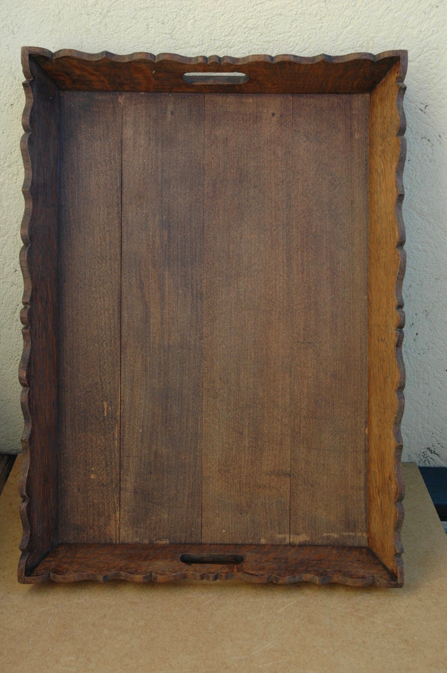 Old solid oak tray 62cmx45cm