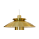Brushed aluminum pendant light with golden finish, Denmark 1970s