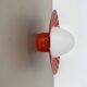 Red opaline glass wall sconces, Italy, 1960s
