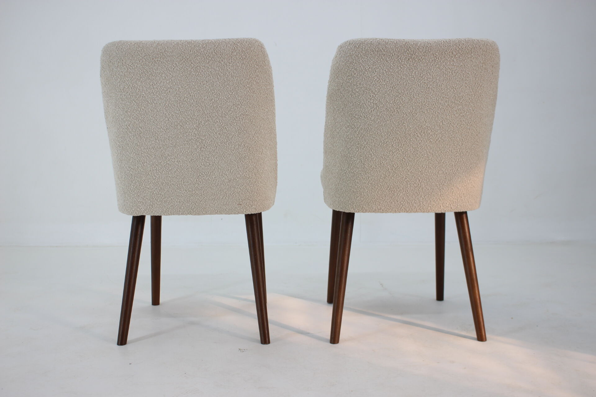 1960s pair of side chairs in bouclé