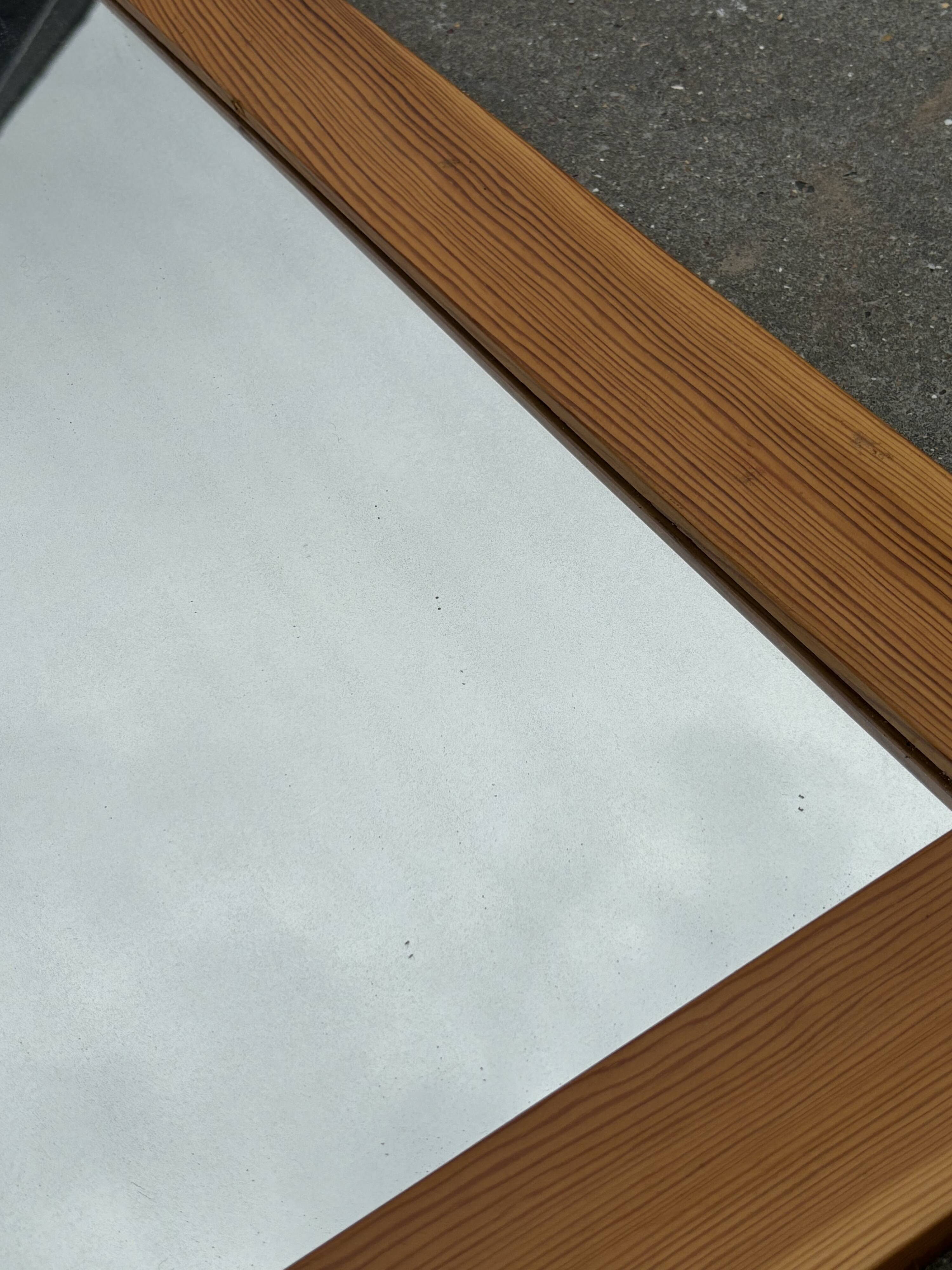 Vintage Pine Pinewood coat rack with mirror - 1970s design