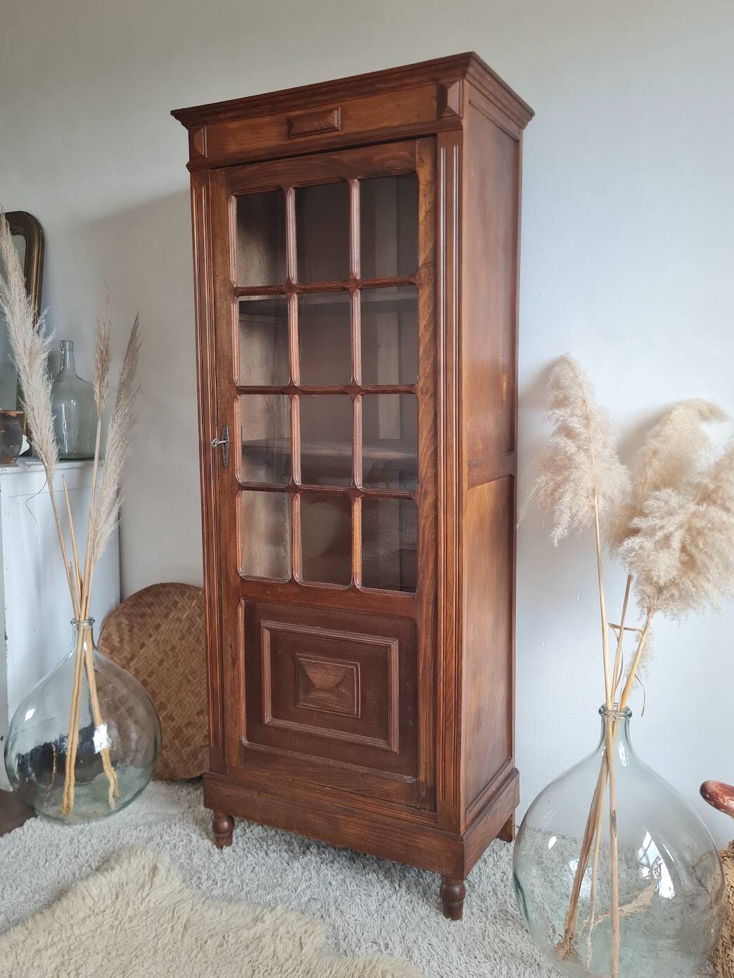 Antique glass-fronted Parisian wardrobe