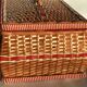 Wicker and scoubidou sewing basket