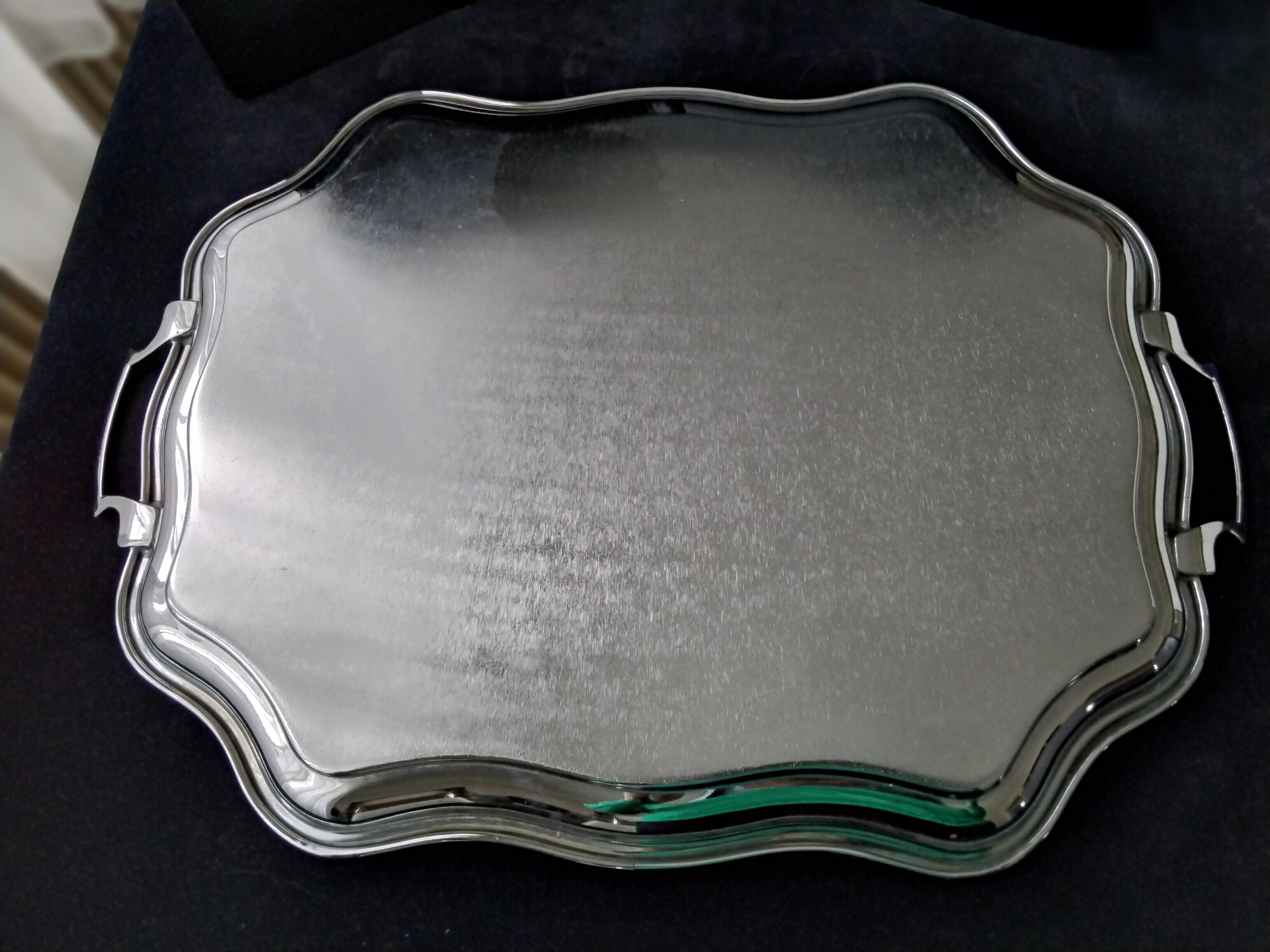 Large serving tray in stainless steel 40 x 50 cm