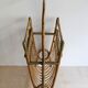 1960s Czechoslovak Rattan Magazine Rack with Tall Handle