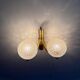 Simple two-armed wall light in brass and glass by Ball and Ball, Kaiser, 1960s, Germany.