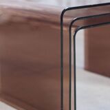 Smoked plexiglass nesting tables, 1970