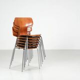 Arne Jacobsen, set of 6 chairs model 3103 known as Marteau ed. Fritz Hansen