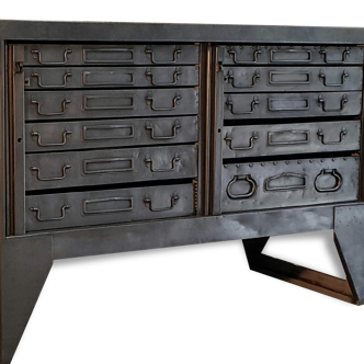 Desserte militaire/Meuble de métier Années 20-30 rivetée