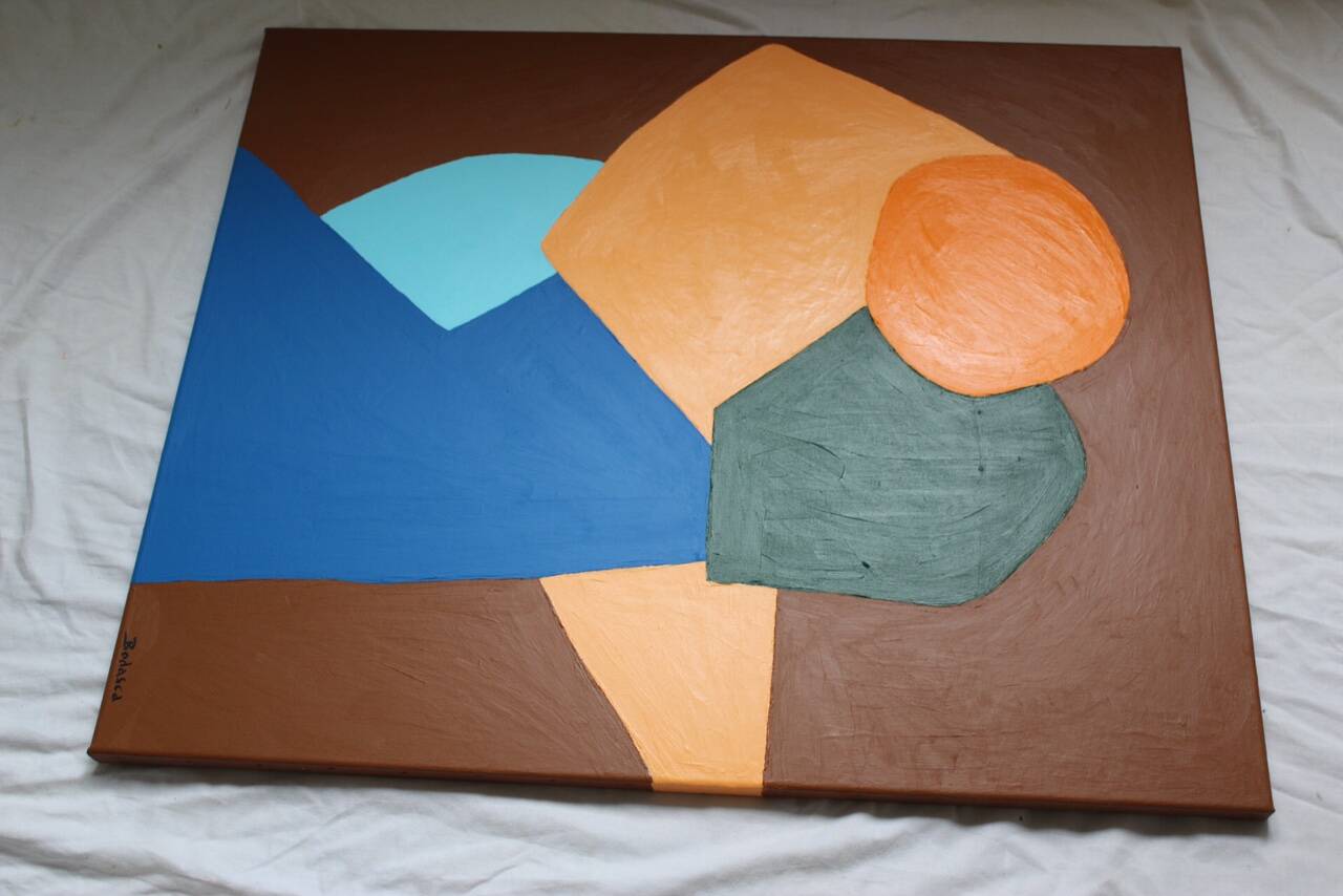 Come closer minimalist painting couple
