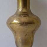 Gilded brass vase with engraved patterns (17 cm)