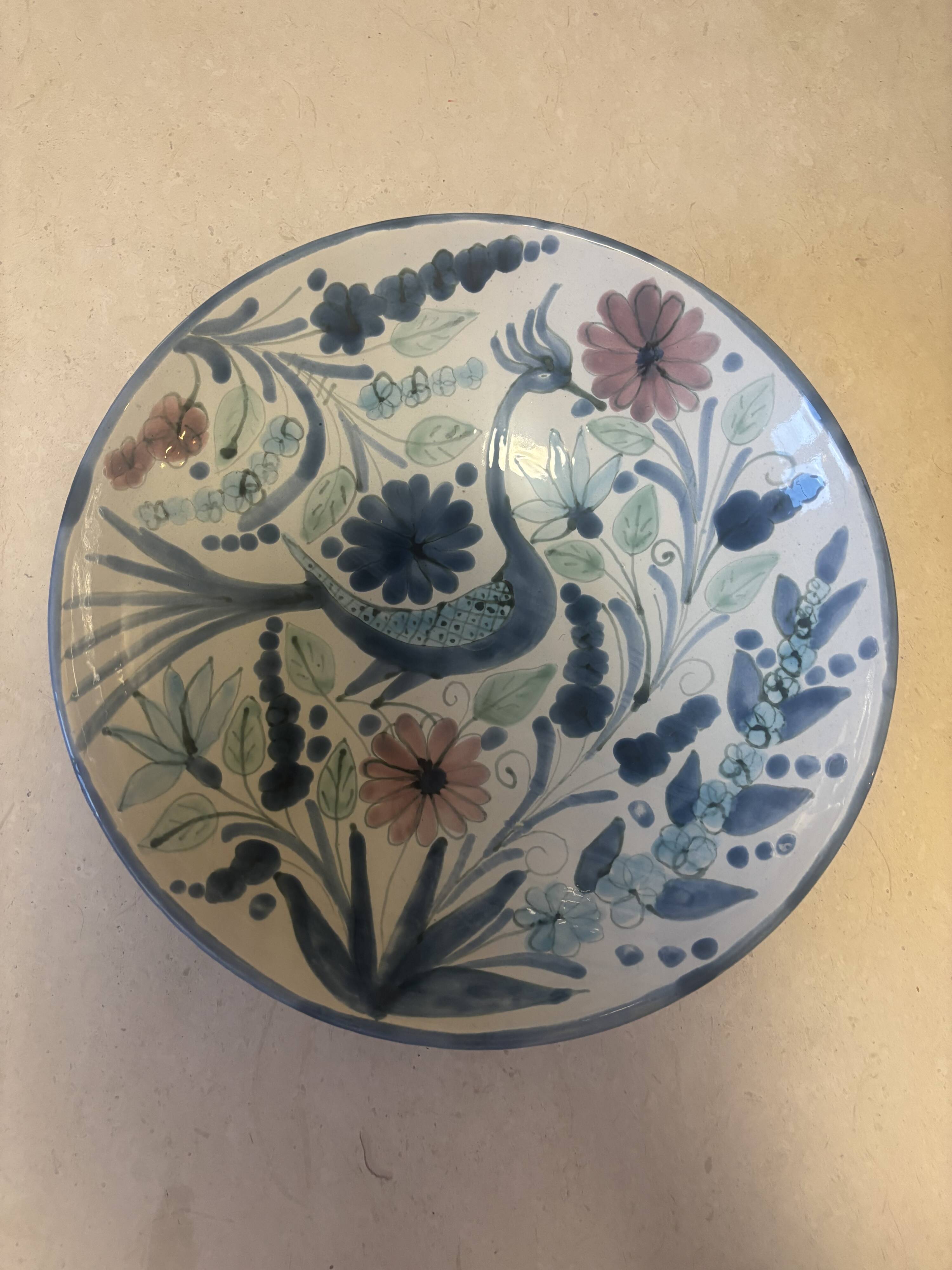 Ceramic plate signed Maja