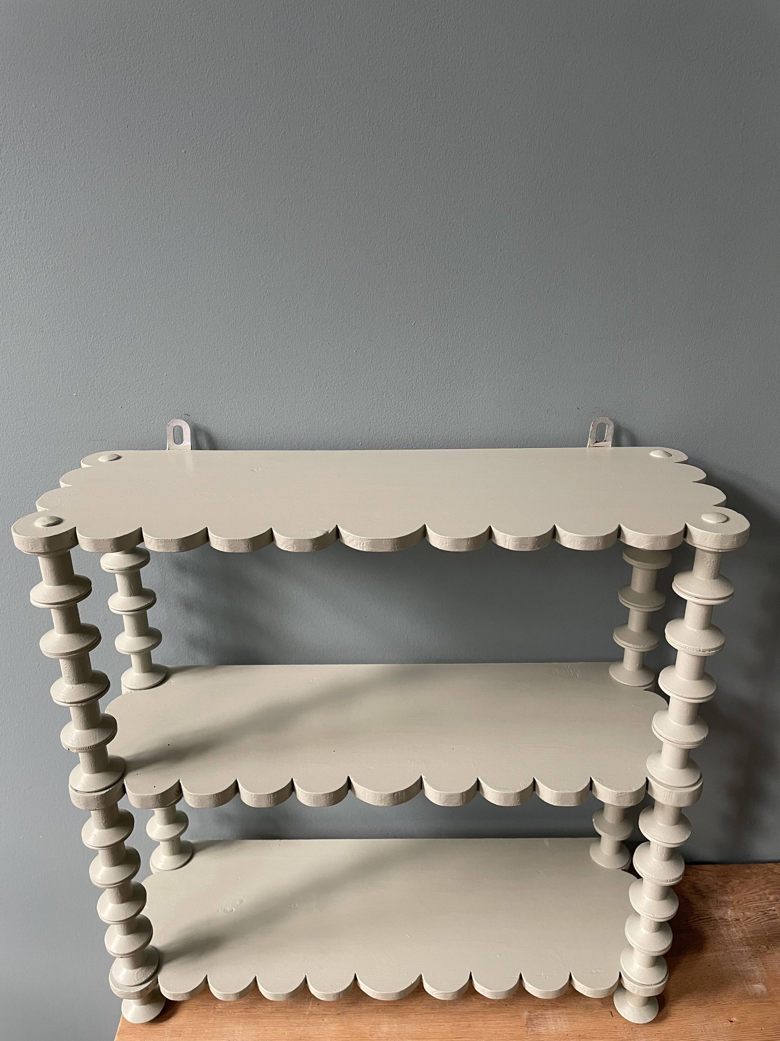 Restyled wooden wall shelf, 1960s