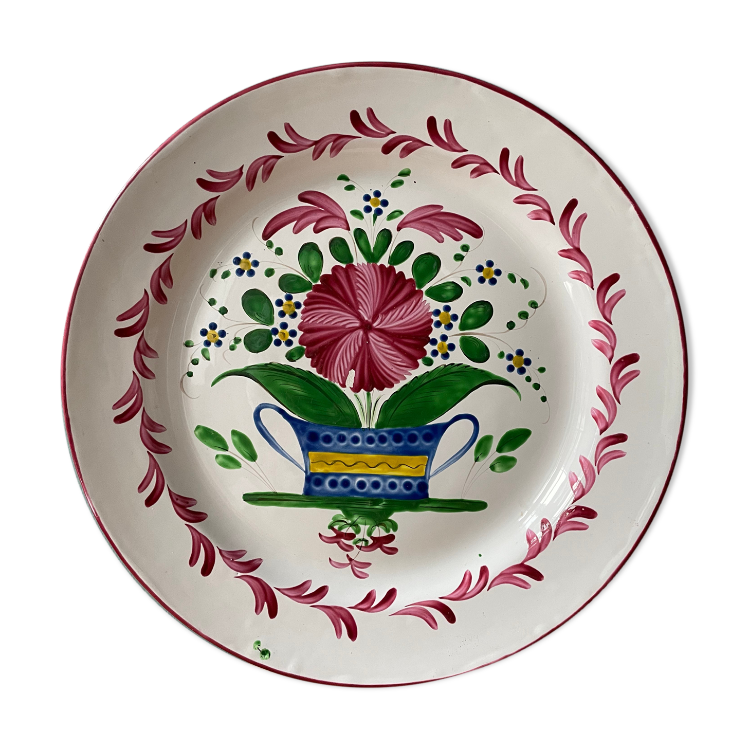 Decorative dish Les Islettes XIXème, faience de l'Est