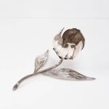 Spanish flower ashtray from the 60s/70s in silver metal